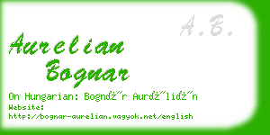 aurelian bognar business card